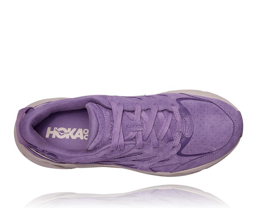 Hoka One One Yürüyüş Ayakkabısı Erkek Mor - Clifton L Suede - HB8692530